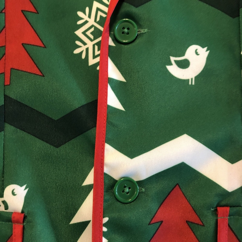 Ugly Christmas Blazer Suit Jacket Trees Snowflakes Green Red White Mens Small - Picture 8 of 15